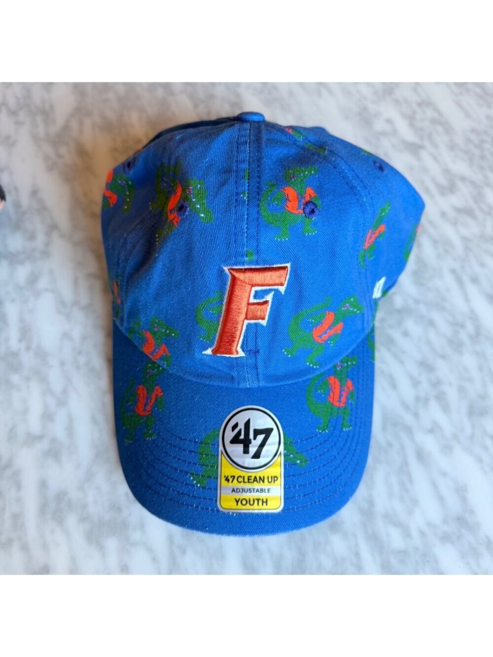 Florida Gators Youth 47 Clean Up Adjustable Hat Blue With Alligator Print